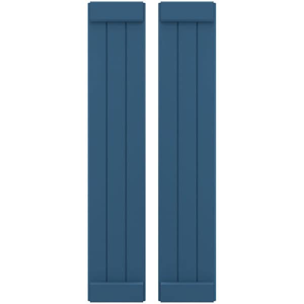 Ekena Millwork Americraft 3-Board Exterior Wood Joined Board-n-Batten Shutters w/ End Batten, ARW103BB311X76HBH, PR ARW103BB311X76HBH - main